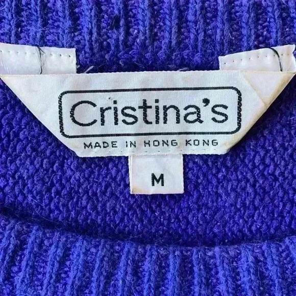 CRISTINA’S Sequined Knit Sweater Silk Angora Size M - Picture 5 of 6